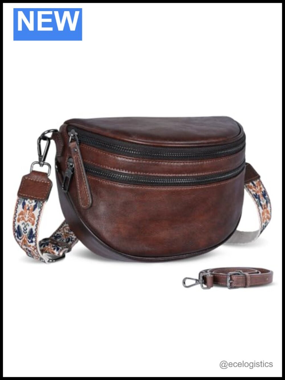 Real Leather Crossbody Bag for Women with RFID Protection and Adjustable Straps